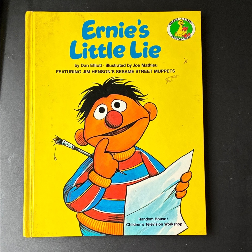 Sesame Street Ernie Yellow Cover with Red and Blue Details Book